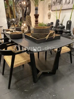 J-LINE Eettafel Maty exotiek hout zwart