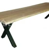 Castle-Line Eiken tafel met X poten zwart metaal L220 Castle line flex