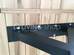 Castle-Line Eiken tafel met X poten zwart metaal L220 Castle line flex