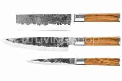 Forged messenset 3pcs Koksmes Hakbijl Huishoudmes