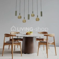 Verlichting online Hanglamp 3 cilinders metaal goud industrieel + 4 smoke lampen