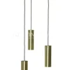 Verlichting online Hanglamp 3 cilinders metaal goud industrieel dia 80x25CM max H120CM basis 36cm