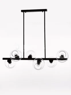 Verlichting online Hanglamp industrieel metaal en glas