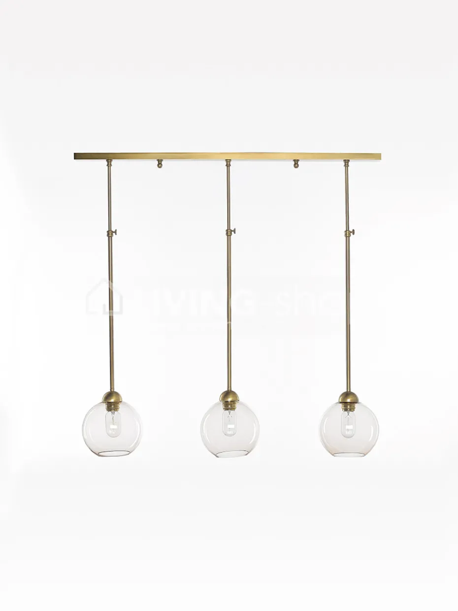 Verlichting online Hanglamp loft stijl met 3 glazen lampenkappen topaz