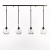 Verlichting online Hanglamp loft stijl met 4 glazen lampenkappen topaz