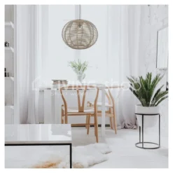 J-LINE Hanglamp met bol lampenkap rotan bamboe