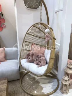 J-LINE Hangstoel Egg chair wit outdoor furniture