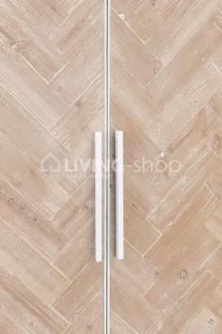 J-LINE Hoge barkast zigzag hout op ijzer voet