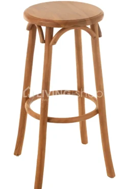 J-LINE Houten barstoel Ali Scandinavisch teak hout naturel