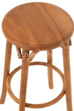 J-LINE Houten barstoel Ali Scandinavisch teak hout naturel