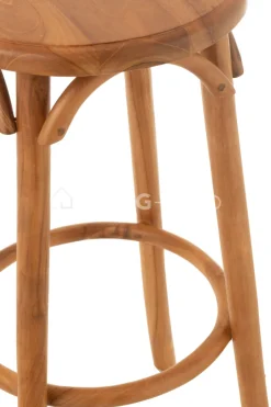 J-LINE Houten barstoel Ali Scandinavisch teak hout naturel