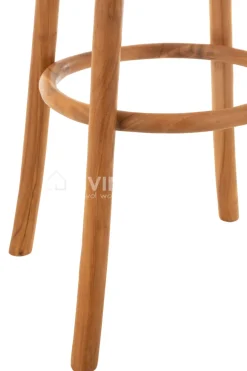 J-LINE Houten barstoel Ali Scandinavisch teak hout naturel