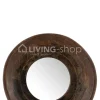J-LINE Houten spiegel rond komvorm