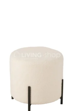 J-LINE J Line Witte Stof Kuipstoel