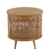 J-LINE Alis kast rond vintage hout rotan