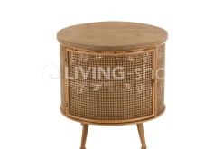 J-LINE Alis kast rond vintage hout rotan