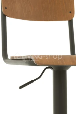 J-LINE barstoel hout metaal met rugleuning