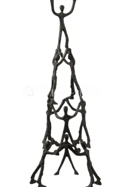 J-LINE beeld 9 Personen Piramide aluminium zwart