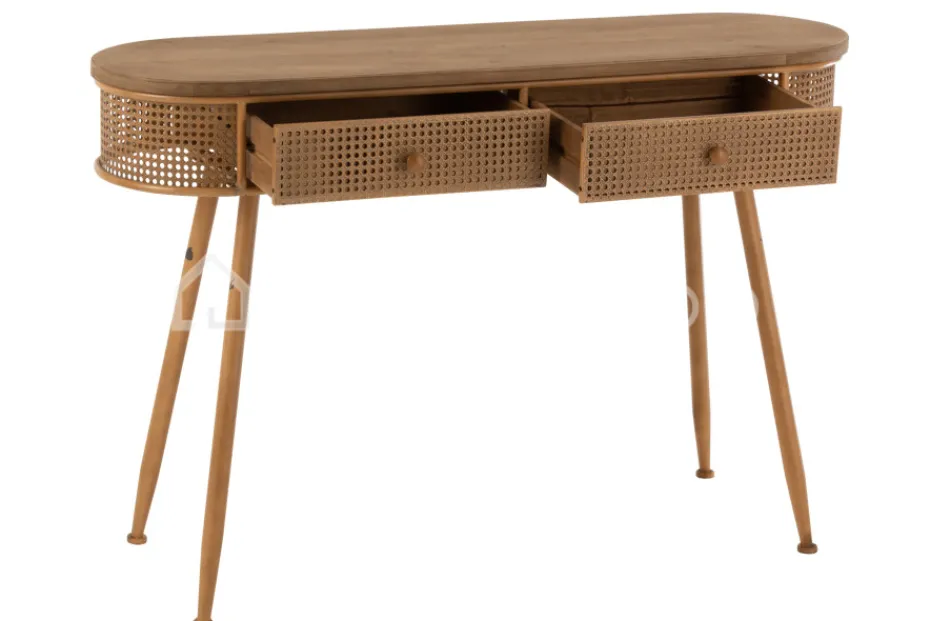 J-LINE console 2 lades rotan vintage wandtafel Alis
