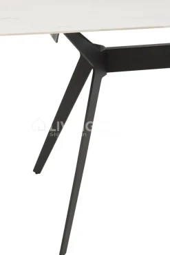 J-LINE dineertafel porselein + poot zwart metaal
