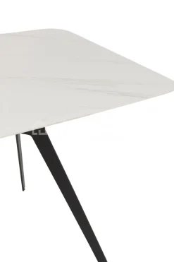 J-LINE dineertafel porselein + poot zwart metaal