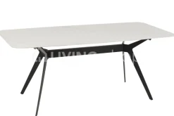 J-LINE dineertafel porselein + poot zwart metaal