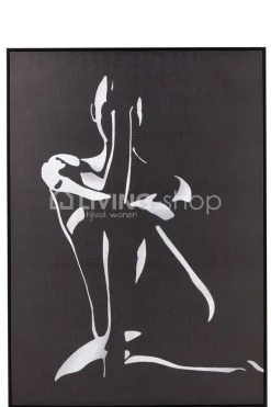 J-LINE Kader Vrouw Zwart/Wit Deco Wandkaders