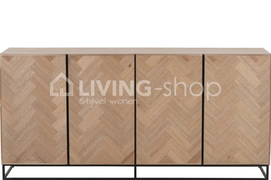 J-LINE Landelijke Stijl Meubelen Dressoir Visgraat Naturel