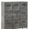 J-LINE Rode wandkast metaal