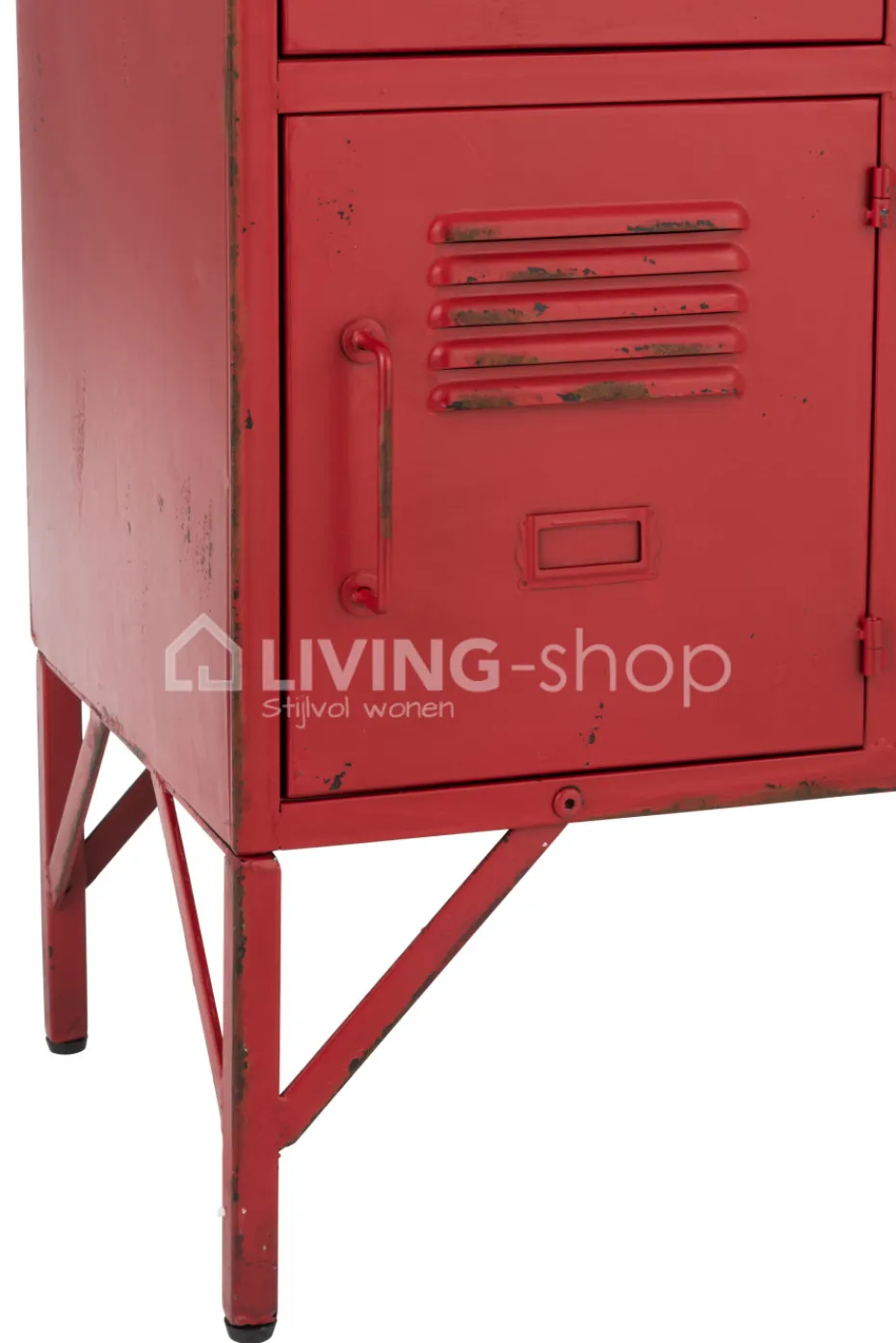 J-LINE Rode wandkast metaal