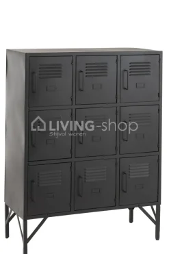 J-LINE Rode wandkast metaal