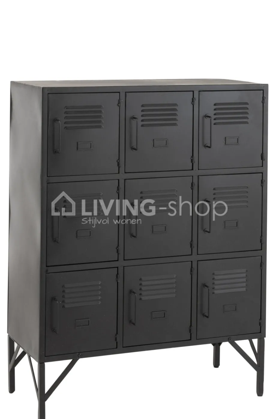 J-LINE Rode wandkast metaal