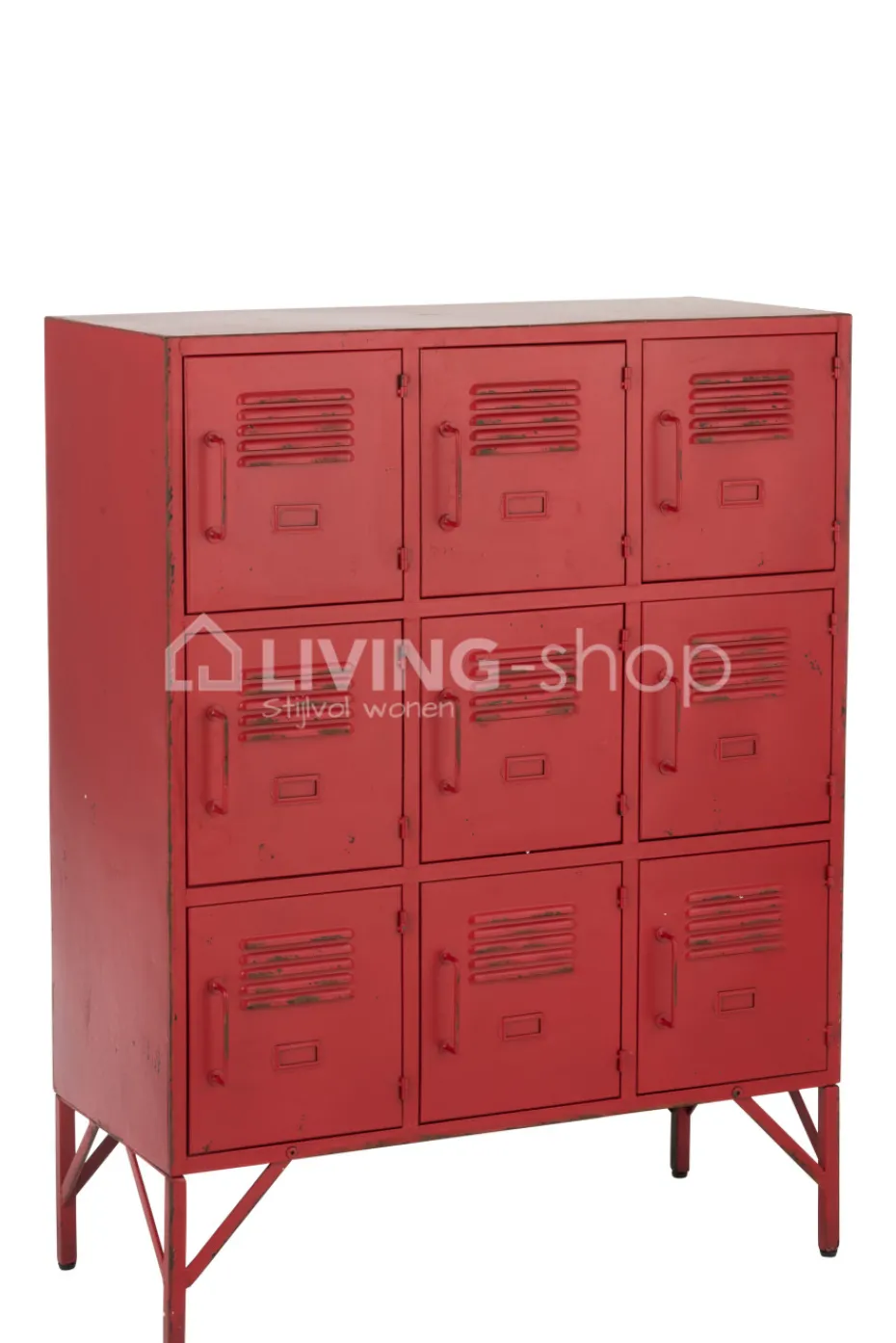 J-LINE Rode wandkast metaal