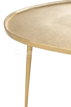 J-LINE set 2 bijzettafels vintage alu goud