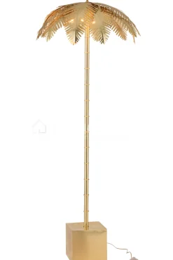 J-LINE staanlamp kokos palmboom vloerlamp goud