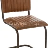 J-LINE stoel modern leder cognac metaal