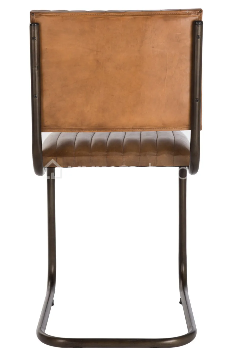 J-LINE stoel modern leder cognac metaal
