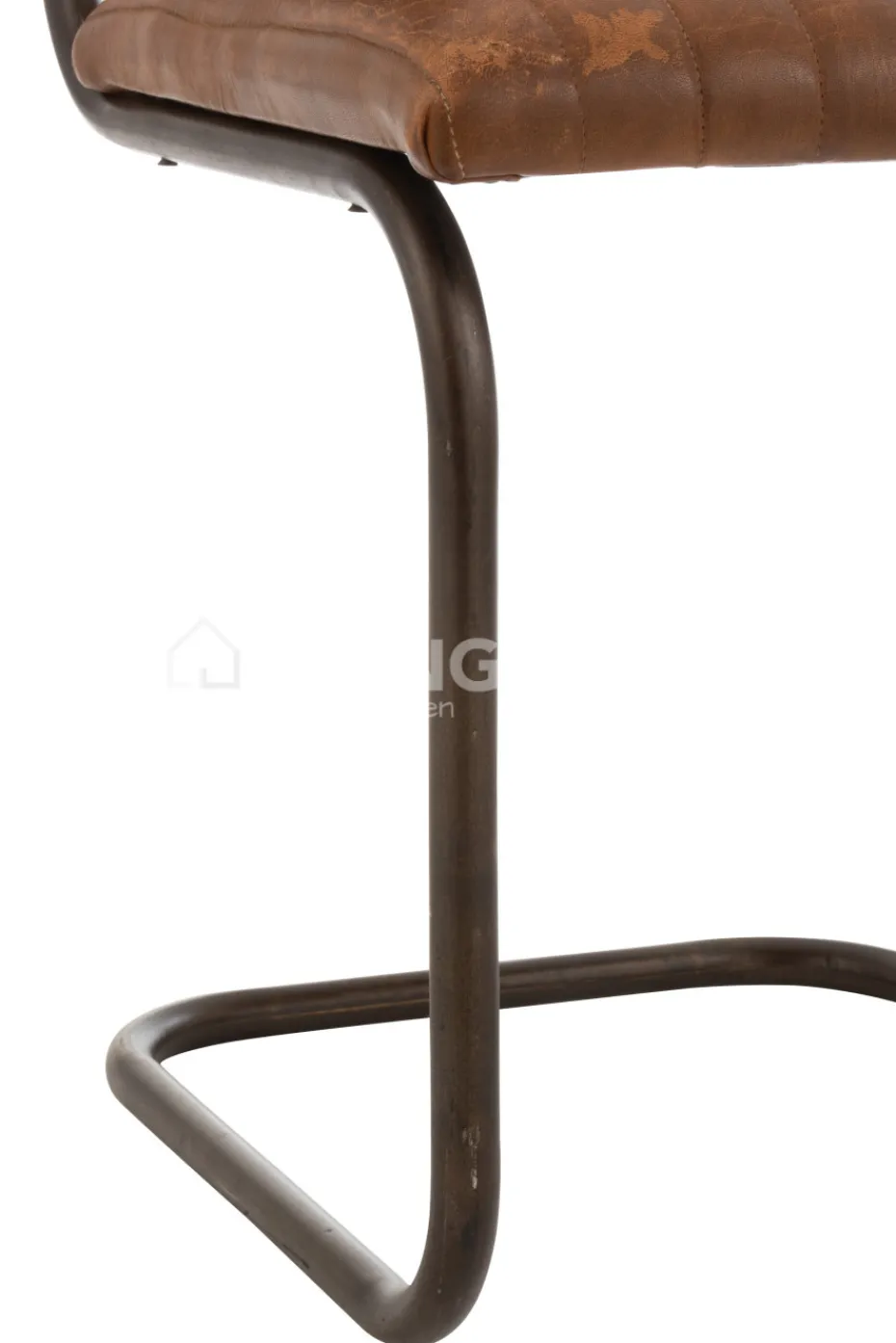 J-LINE stoel modern leder cognac metaal