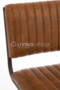 J-LINE stoel modern leder cognac metaal