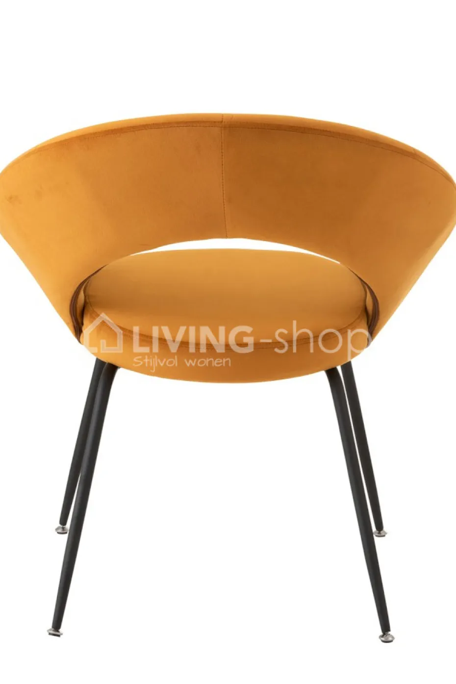 J-LINE stoel modern met ronde zitkuip oker velours