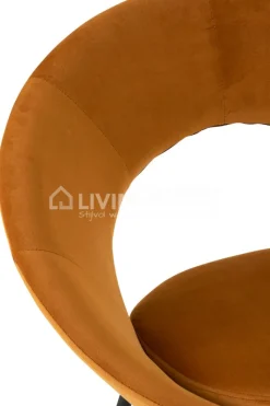 J-LINE stoel modern met ronde zitkuip oker velours