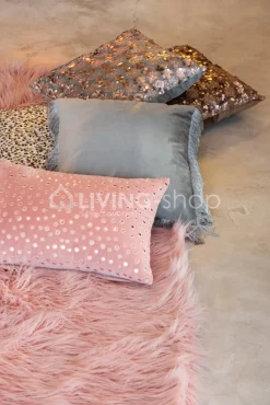 J-LINE trendy sierkussen met spiegeltjes