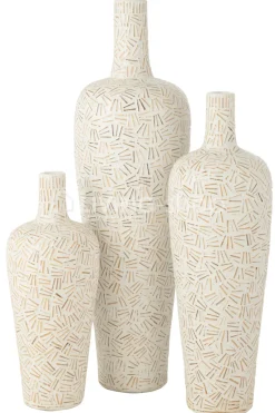 J-LINE Vaas Lauwra cement wit S