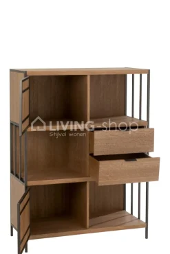 J-LINE vitrinekast hout/metaal