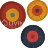 J-LINE wanddecoratie 3 ronde plateaus zeegras