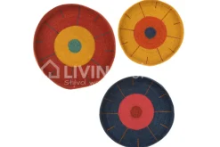 J-LINE wanddecoratie 3 ronde plateaus zeegras