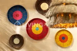 J-LINE wanddecoratie 3 ronde plateaus zeegras