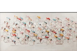 J-LINE wanddecoratie wielrenners schilderij