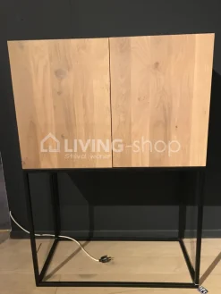 PR LIVING Juliette moderne eiken barkast met metaal strak landelijk