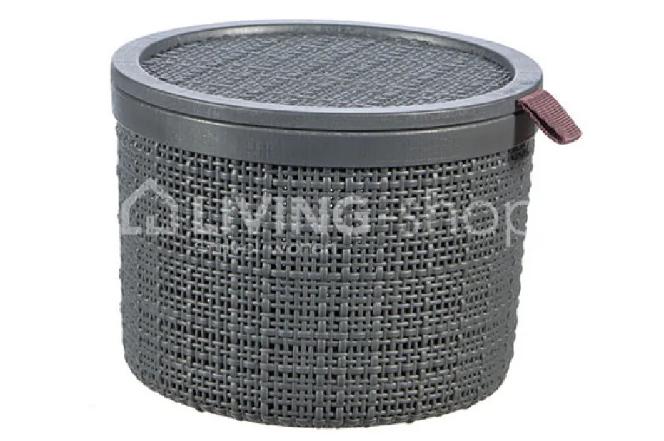 Cosy & Trendy Jute Curver opbergmandje met deksel offwhite
